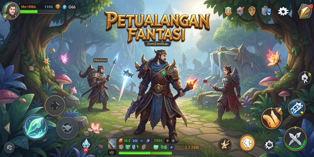 Screenshot menunjukkan pertarungan epik dalam gameplay RPG ID66.
