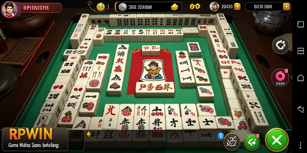 Tangkapan layar gameplay RPWIN yang menampilkan papan Mahjong yang menarik.