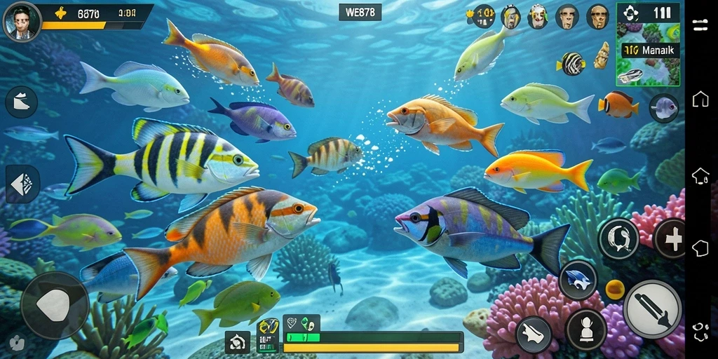 Tampilan gameplay seru dari WE878 dengan aksi tembak ikan.