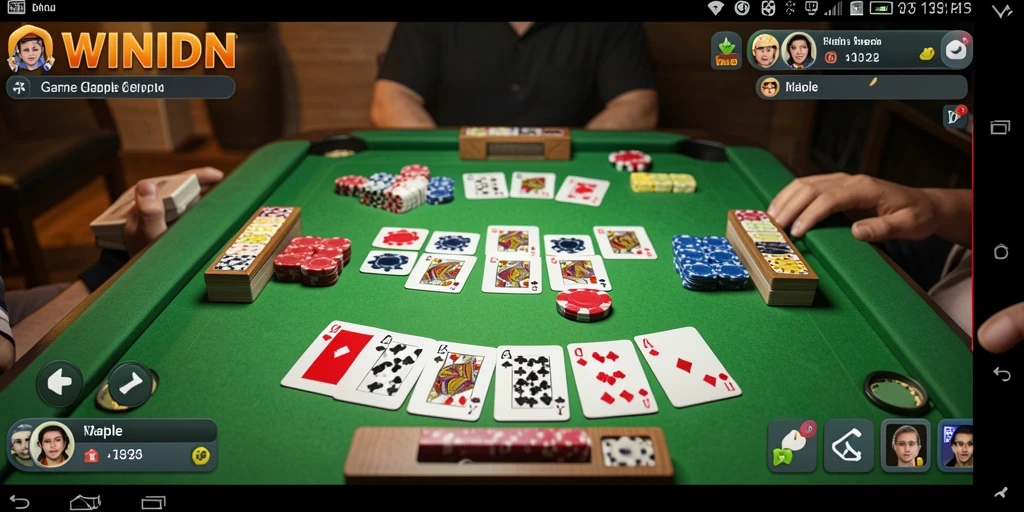 Tampilan gameplay seru dari aplikasi Gaple WINIDN.