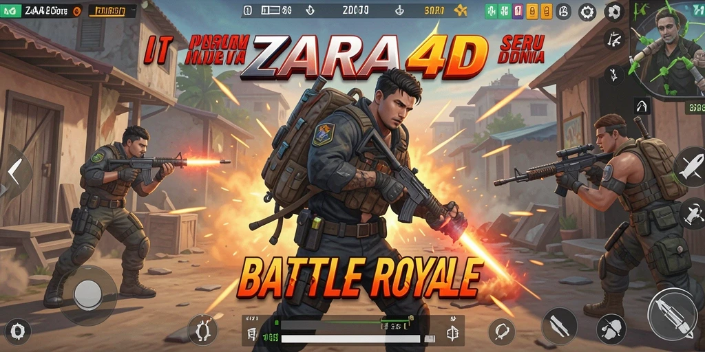 Screenshot gameplay ZARA4D yang seru dalam pertarungan Battle Royale.