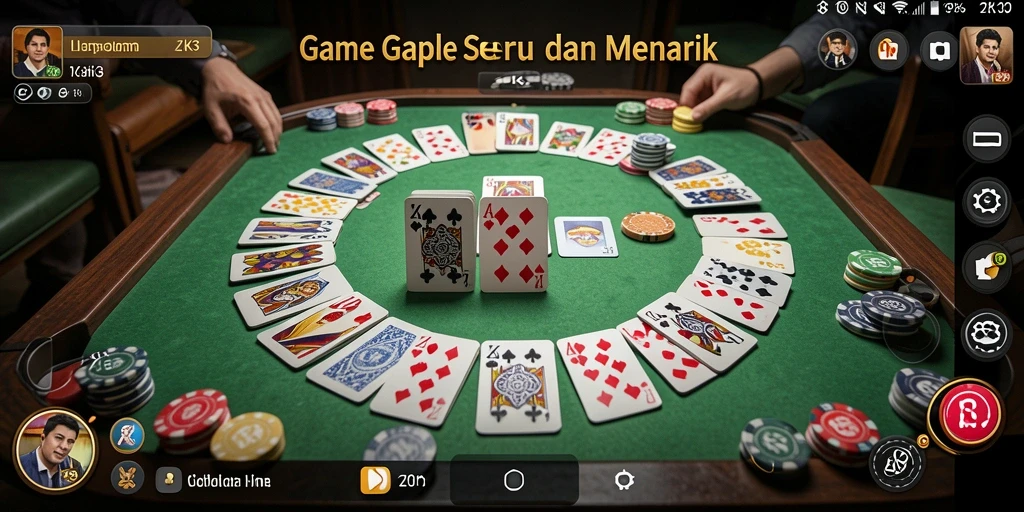 Tampilan gameplay seru dalam ZK3 saat bermain Gaple.